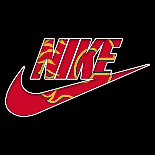 Calgary Flames Nike logo iron on paper